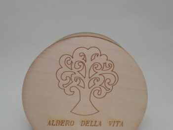 Portatovagliolo in legno tondo albero della vita inciso a laser cm 8,5 x 10 x 5,5