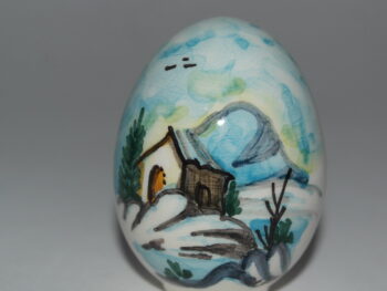 Uovo in ceramica di Castelli dipinto a mano