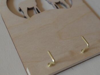 portachiavi da muro in legno soggetto cervo cm 15 x 12