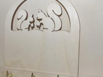 Portachiavi da muro soggetto scoiattolo cm 15 x 12