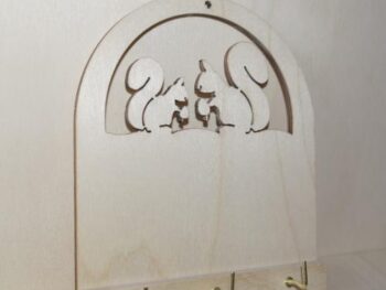 Portachiavi da muro soggetto scoiattolo cm 15 x 12