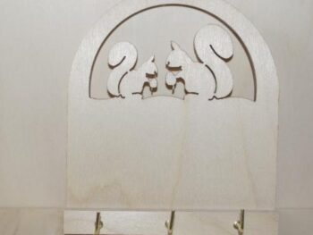 Portachiavi da muro soggetto scoiattolo cm 15 x 12