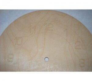 Sagoma orologio rotondo con incisione laser in legno di faggio cm 29