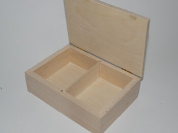 Scatola porta carte in legno di faggio a 2 reparti