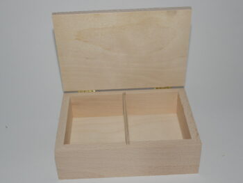 Scatola porta carte in legno di faggio a 2 reparti