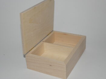 Scatola porta carte in legno di faggio a 2 reparti