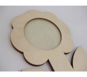 Portafotografie legno di faggio forma fiore