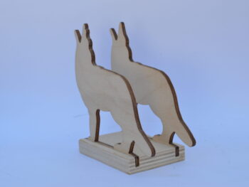 Portatovagliolo legno artigianale sagoma lupo