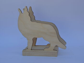 Portatovagliolo legno artigianale sagoma lupo