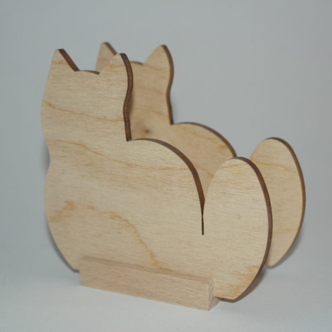 Portatovagliolo legno artigianale sagoma gatto