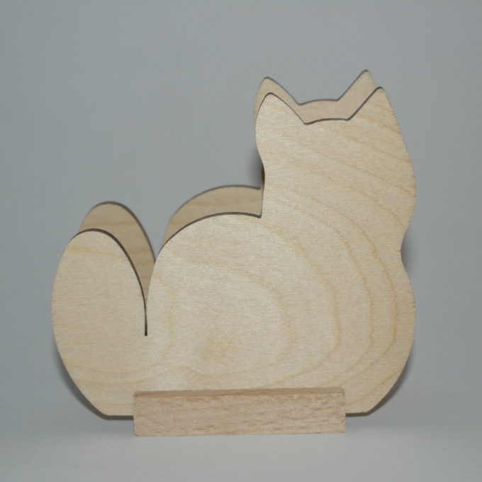 Portatovagliolo legno artigianale sagoma gatto
