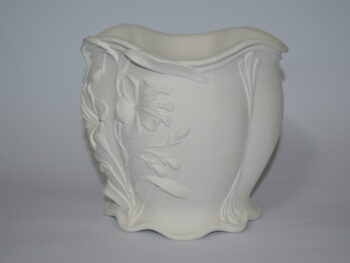 portavaso liberty in terracotta bianca da decorare