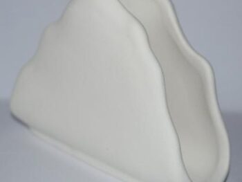 Portatovagliolo in terracotta bianca