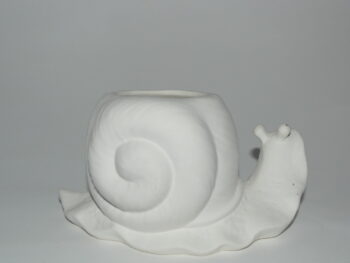 Lumaca in terracotta bianca da decorare cm 15 x 9