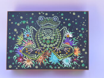 Scatola in legno dipinta