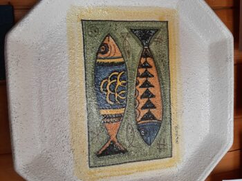 Piatto ottagonale in ceramica