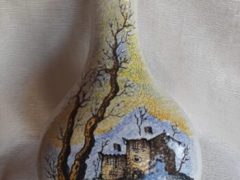 Fiasca in ceramica dipinta