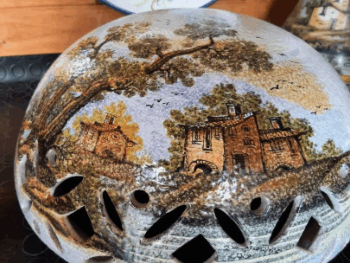 Lampada in ceramica di castelli