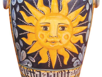 Portaombrelli in ceramica dipinto