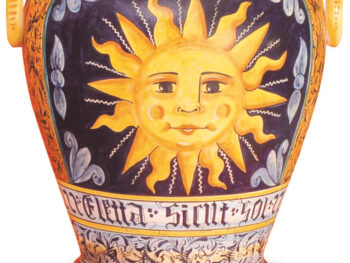 Portaombrelli in ceramica dipinto