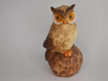 Gufo in ceramica dipinto