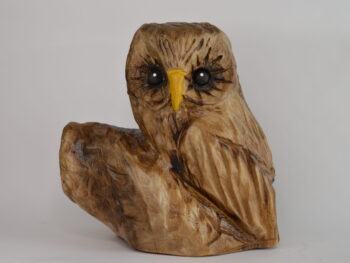 Gufo legno noce lavorato