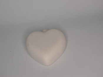 Palla in terracotta bianca da decorare forma cuore cm 9