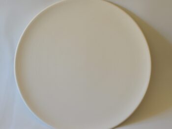 Piatto piano bilancia in terracotta bianca da decorare