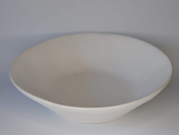 Piatto fondo in terracotta bianca da decorare ondulato cm 23