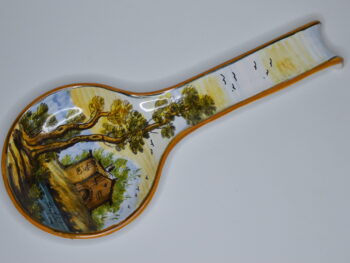 Poggiamestolo in ceramica dipinto