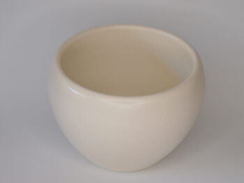 Portavaso in terracotta smaltato bianco diam. cm 9 altezza cm 8