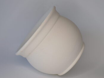 Portavaso in terracotta bianca da decorare con bordo diam. cm 11,5 altezza cm 10