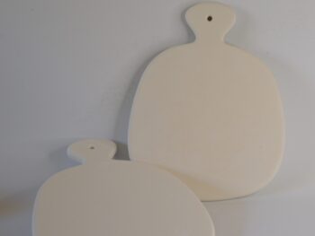 Tagliere in terracotta bianca da decorare cm 19,5x15,5