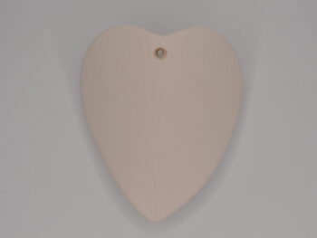 Tegola forma Cuore in terracotta bianca da decorare cm 9x8