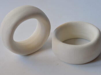 Portatovagliolo da appoggio in terracotta bianca da decorare diametro cm 6