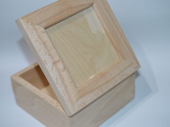 Scatola legno portafotografie cm 10x10