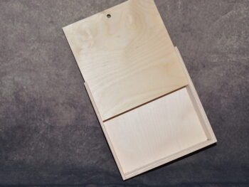 Scatola coperchio scorrevole in legno 19x18,2x4 cm
