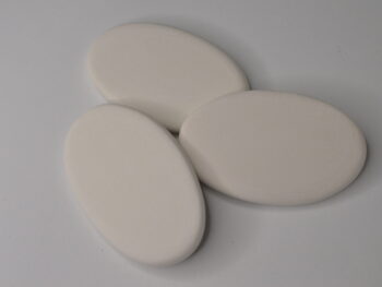 Mattonella ovale in terracotta bianca