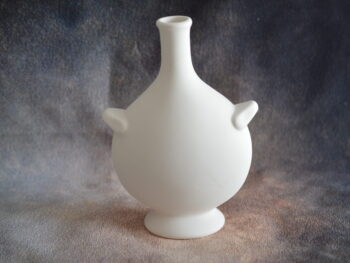 Bottiglia borraccia in terracotta bianca cm 18