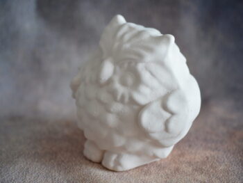 Gufo in terracotta bianca da decorare cm 10