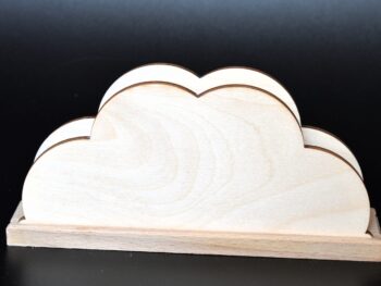 Portatovagliolo in legno lavorato forma nuvola cm 19 x 10 x 5