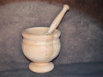 Mortaio con pestello artigianale in legno diametro cm 10