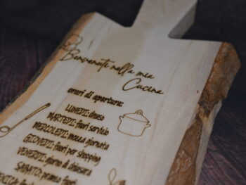 Tagliere in legno inciso a laser benvenuti nella mia cucina