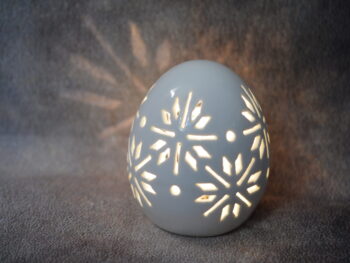 Uovo in ceramica cm 10 con luce