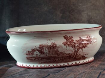 Ciotola ovale in ceramica di castelli dipinta a mano cm 24