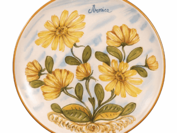 Piatto in ceramica di castelli dipinto a mano soggetto fiori