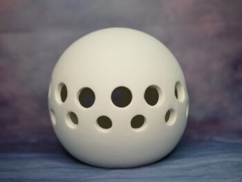 Base Lampada a Forma di Palla in Terracotta Bianca Da Decorare,