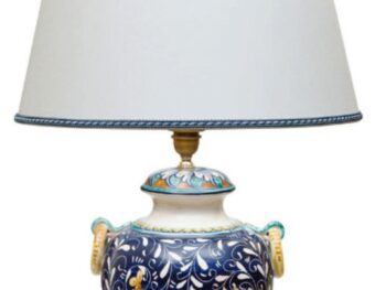 Lampada in ceramica di Castelli disegno Ornato cm 60