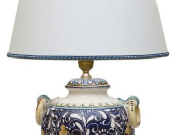 Lampada in ceramica di Castelli disegno Ornato cm 58