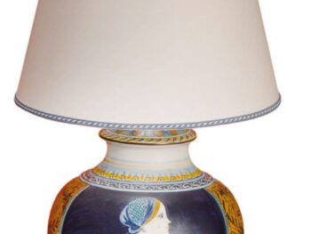 Lampada in ceramica di Castelli disegno Orsini Colonna cm 55